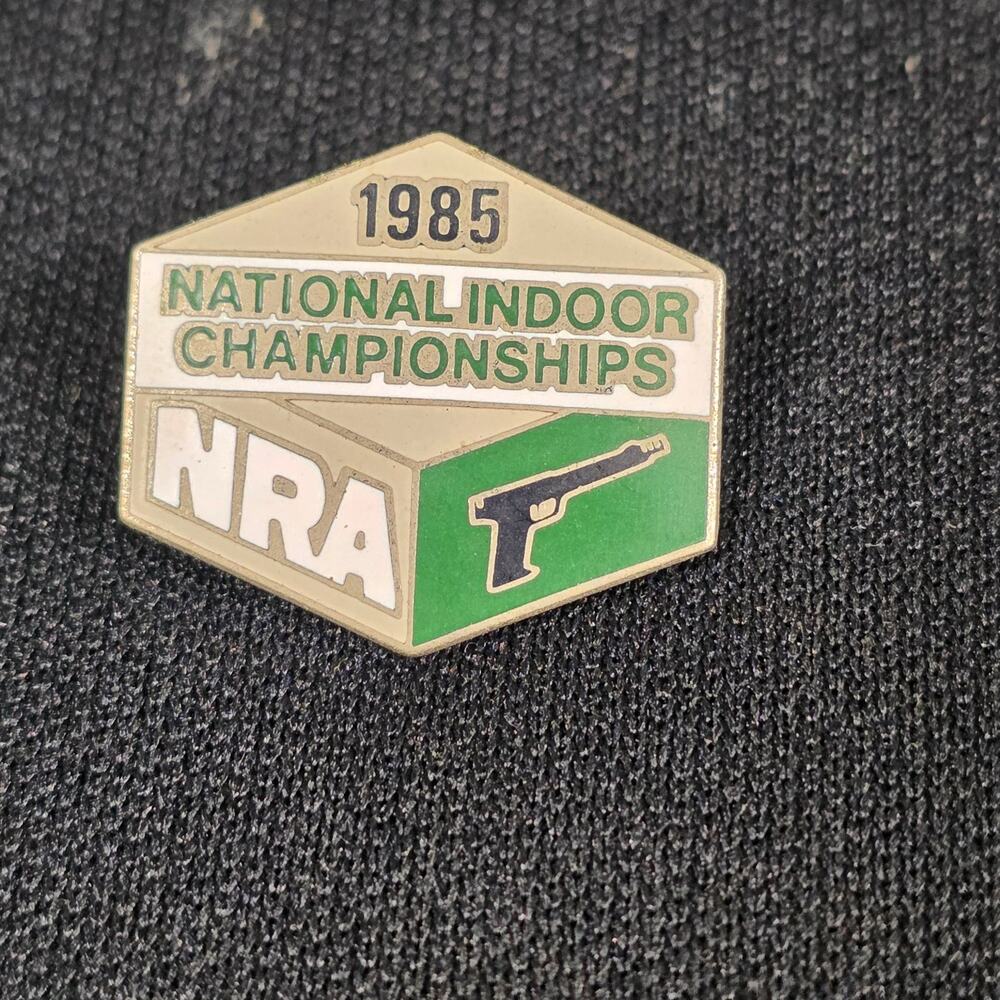 NRA 1985 National Indoor Championships Lapel Pin Gun